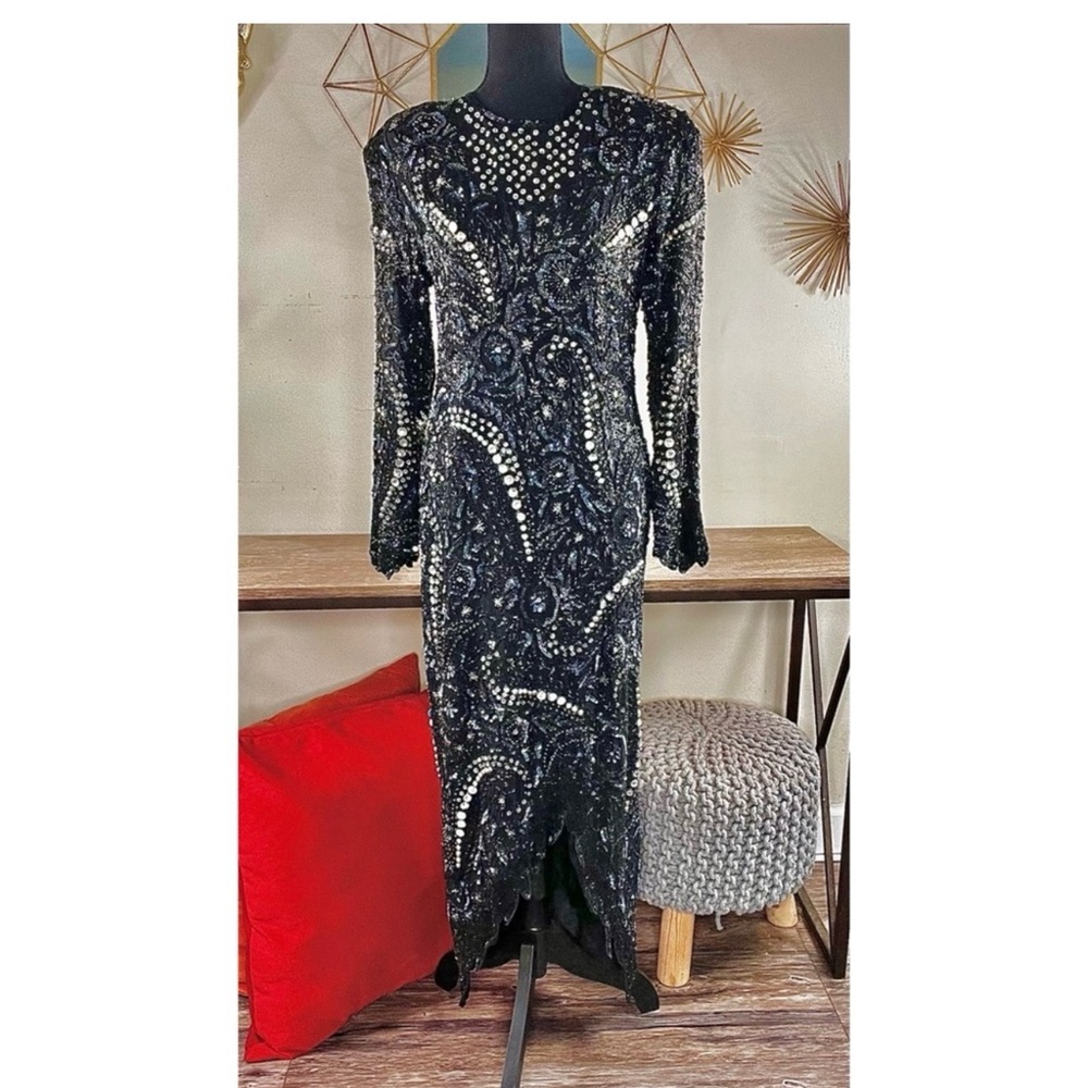 Vintage Sequin and Rhinestone Evening Gown